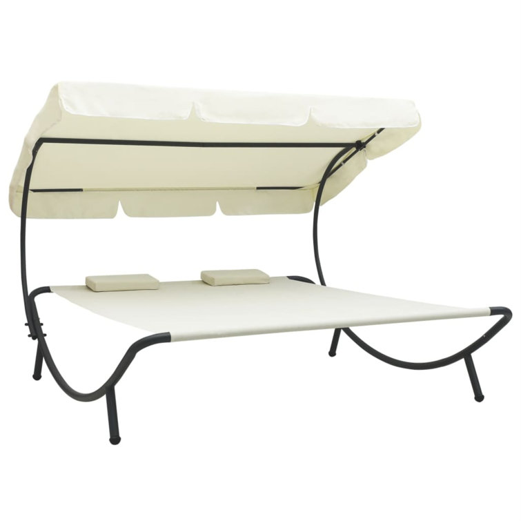 Outdoor double sunbed with canopy hot sale